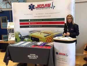 Exhibition stand and table by Wattage Media for Jigsaw Medical conference