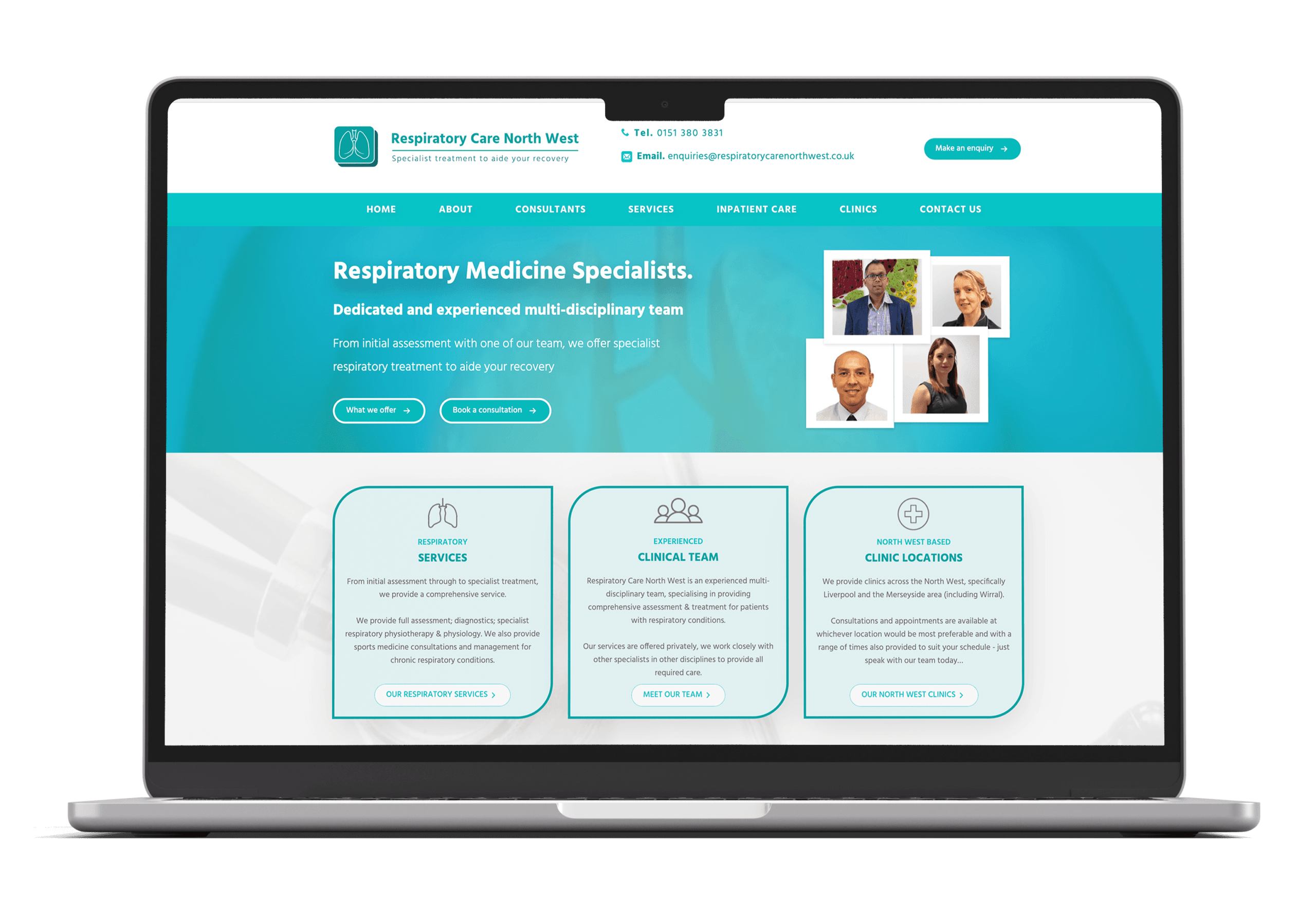 Web design for doctors at Respiratory Care North West